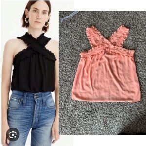 NWT J. Crew Ruffle Front Cross Blouse